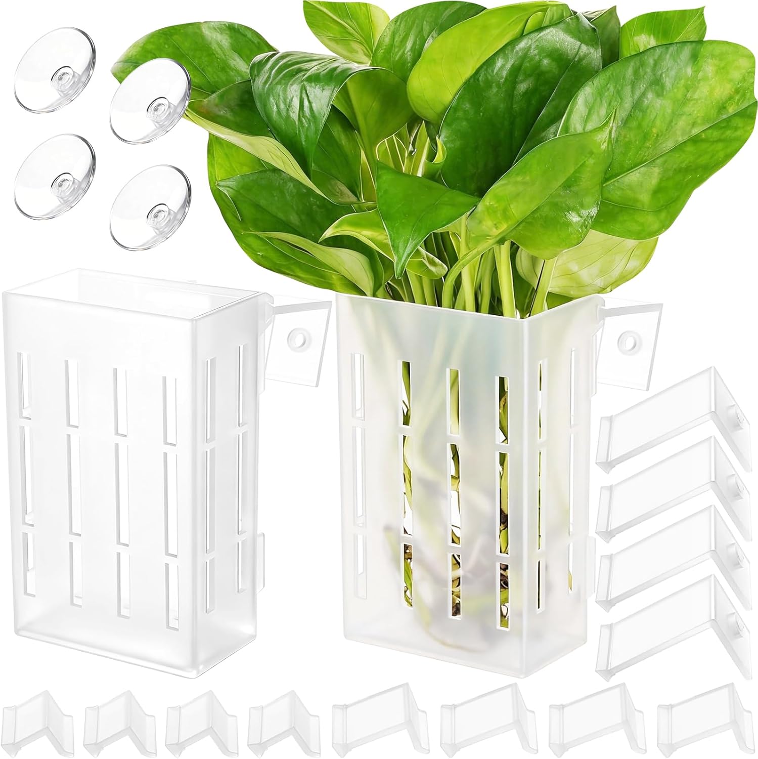 Aquarium Plant Holder - Large Aquarium Plant Holder with Hooks