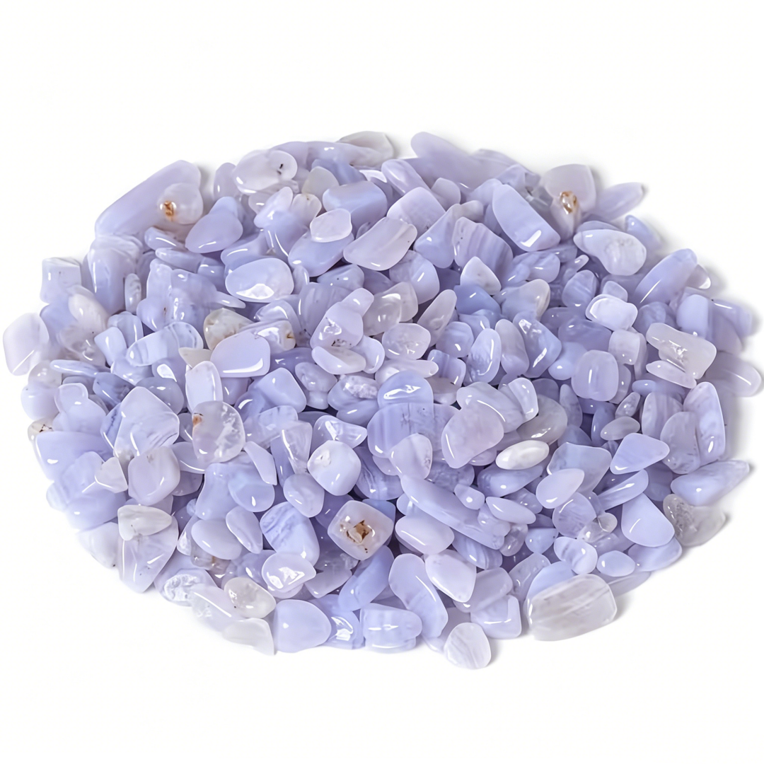 Aquarium Plant Gravel - Blue Chalcedony chips Stone, Crushed Gravel