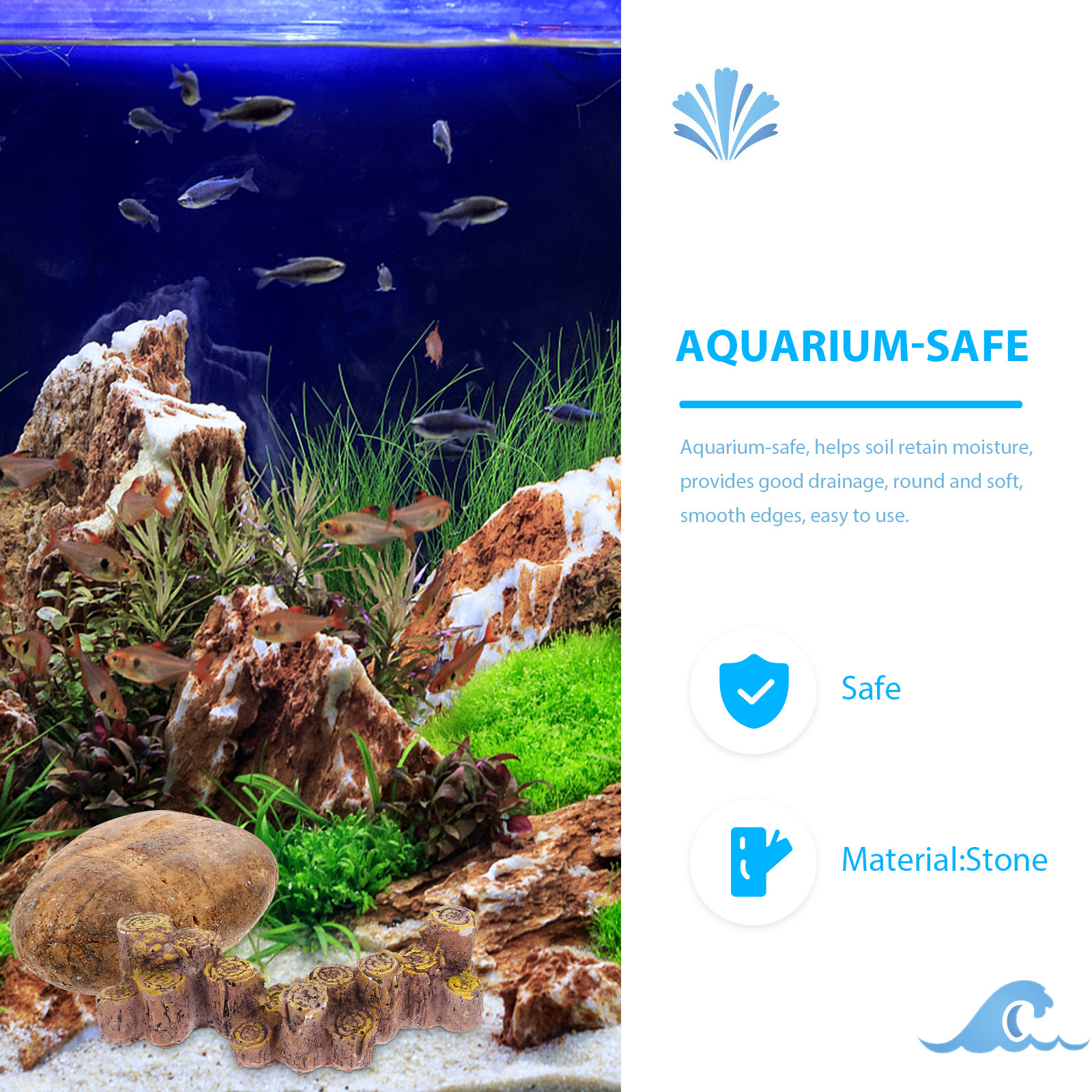 1Set Aquarium Pebbles Gravel 5 - Aquarium Plant Gravel recension och pris