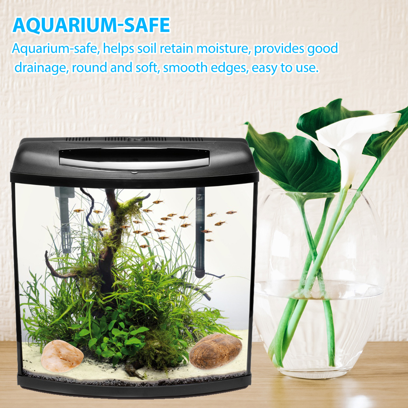 1Set Aquarium Pebbles Natural  - Aquarium Plant Gravel recension och pris