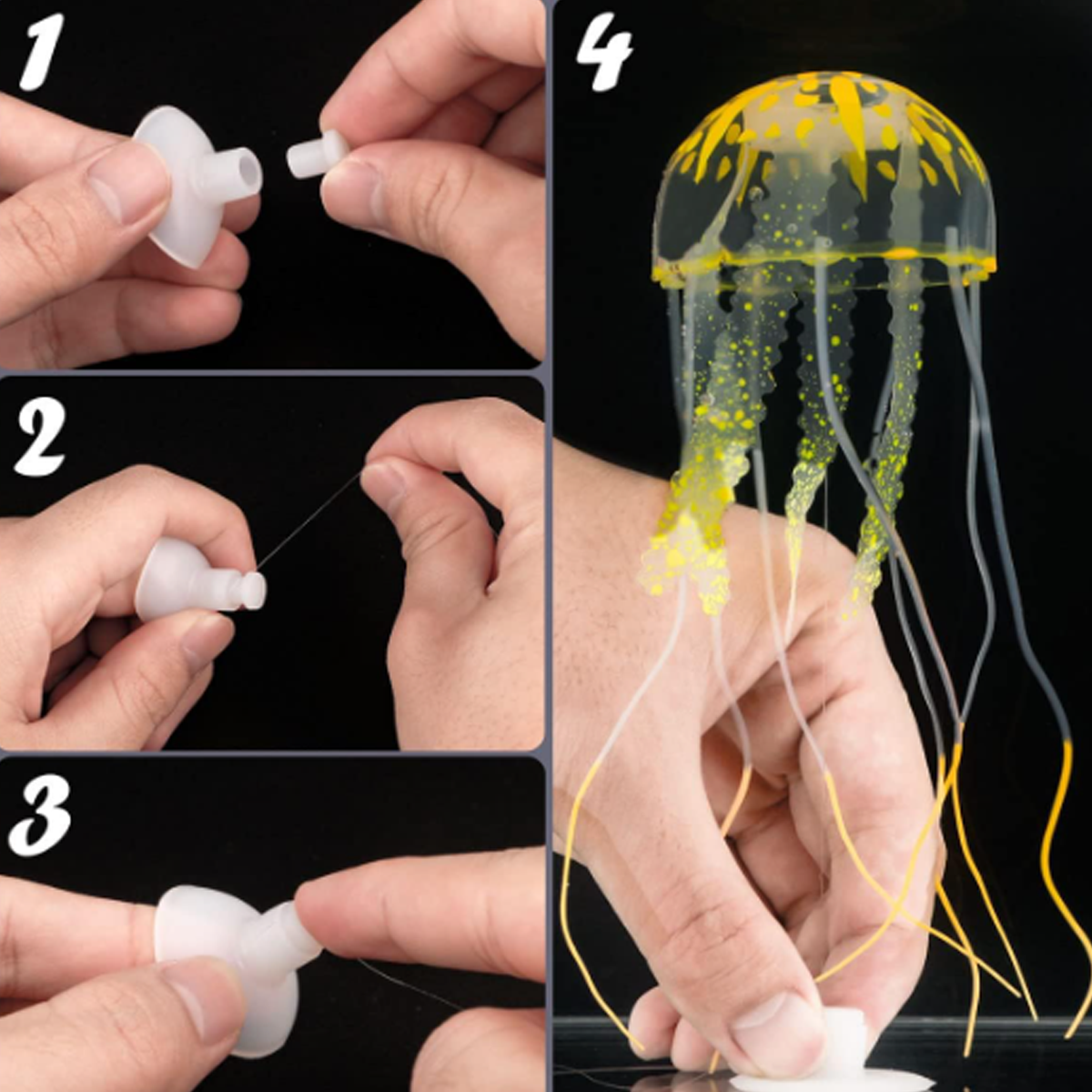 3 Pcs Glowing Jellyfish Fish T - Aquarium Plant Gel recension och pris